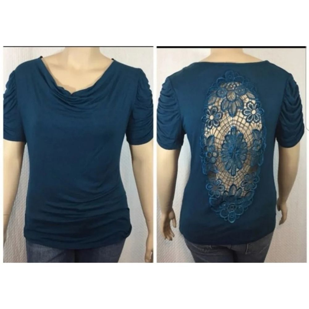 NWT Sexy 1X Lace Back Top!